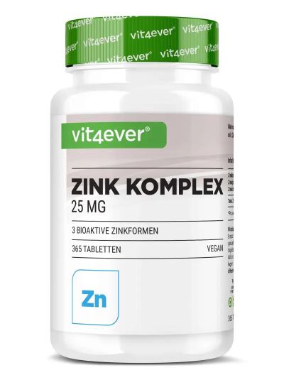 Vit4ever Zinc Complex, 3 bioactive zinc forms, 25 mg, 365 tablets