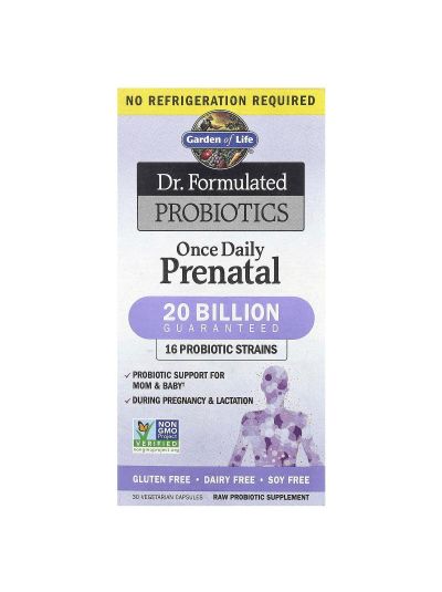 Garden of Life, Dr Formulated Probiotics, Once Daily Prenatal (no refrigeration required), 30 Vegetarian Capsules