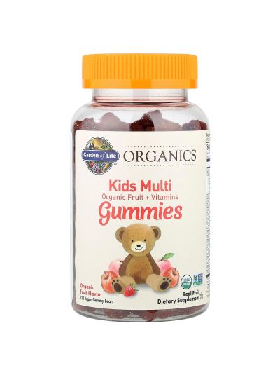 Garden of Life, Kids Multi Gummies, Organic Fruit + Vitamins, Fruit, 120 Vegan Gummy Bears