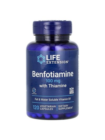 Life Extension, Benfotiamine with Thiamine, 100 mg, 120 Vegetarian Capsules