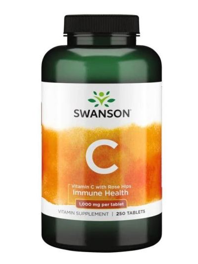 Swanson Vitamin C-1000 with Rose Hips, 250 Tablets