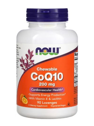NOW FOODS CHEWABLE COQ10, 200MG, 90 LOZENGES