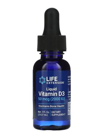 LIFE EXTENSION LIQUID VITAMIN D3 50 MCG (2,000 IU), 29.57 ML