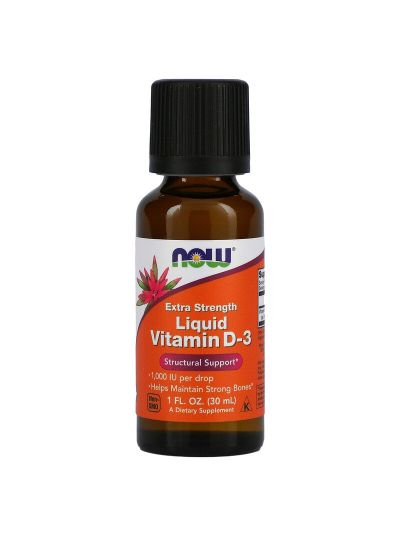 Now Foods Liquid Vitamin D-3, Extra Strength, 1,000 IU, 30ml