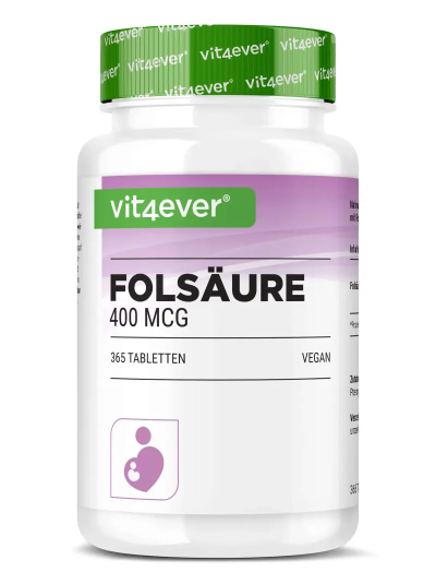 Vit4ever Folic Acid - 400 mcg, 365 tablets