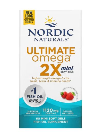 NORDIC NATURALS ULTIMATE OMEGA 2X, STRAWBERRY, 560 MG, 60 MINI SOFTGELS