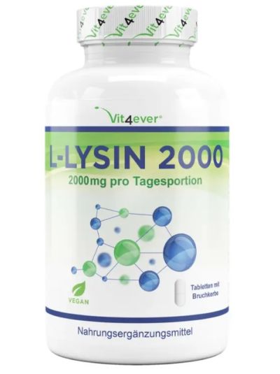Vit4ever L-Lysine 2000 - 1000 mg - 160 Tablets
