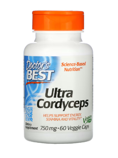  DOCTOR'S BEST, ULTRA CORDYCEPS, 750 MG, 60 VEGETABLE CAPSULES