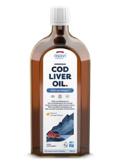 OSAVI COD LIVER OIL - 1000MG natural orange flavour 500ML 