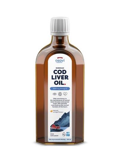 OSAVI COD LIVER OIL - 1000MG natural orange flavour 250ML 