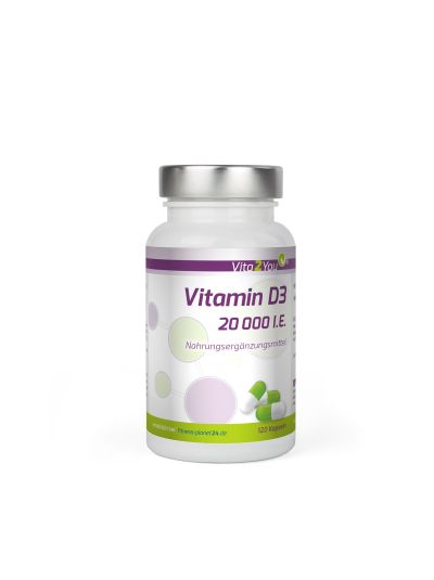 Vita2You Vitamin D3 20,000 IU (IU) Premium Quality 120 Capsules 