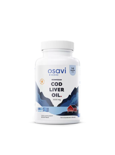 Osavi Norwegian Cod Liver Oil 1000 mg - 90 softgels, lemon flavour