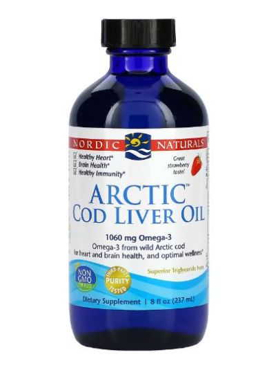 NORDIC NATURALS ARCTIC COD LIVER OIL STRAWBERRY FLAVOR, 237 ML