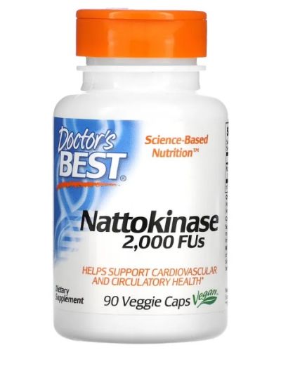 DOCTOR'S BEST, NATTOKINASE, 2,000 FUS, 90 VEGETABLE CAPSULES