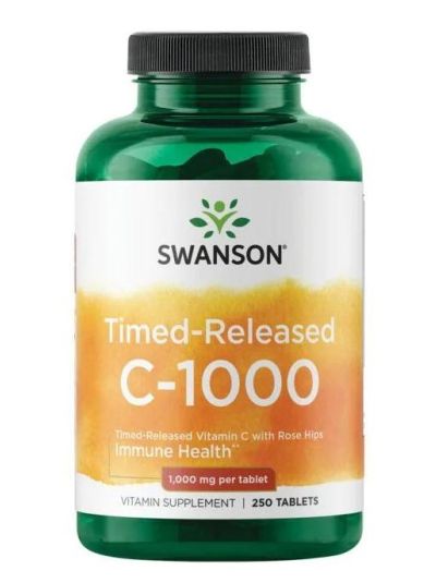 Swanson  Vitamin C with Rose Hips Extract - Timed-Release, 1000mg - 250 tablets