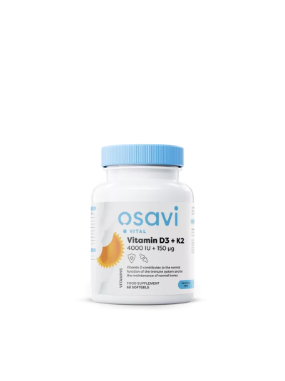 Osavi Vitamin D3 + K2 - 4000IU + 150mcg - 60 softgels