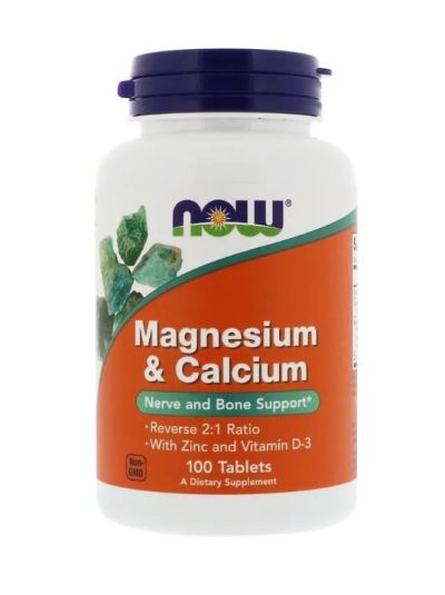 NOW FOODS MAGNESIUM & CALCIUM REVERSE 2: 1 RATIO WITH ZINC AND VITAMIN D-30 100 TABLETS