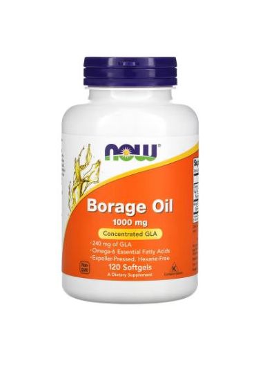 NOW FOODS BORAGE OIL, HIGHEST GLA CONCENTRATION, 1000MG, 120 SOFTGELS