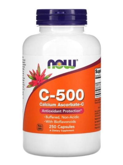 Now Foods C-500 Calcium Ascorbate-C, 250 Capsules