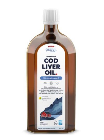 OSAVI COD LIVER OIL - 1000MG natural lemon-mint flavour 250ML 