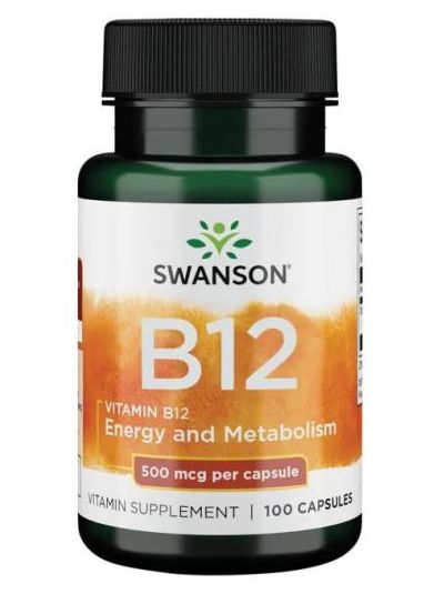 Swanson Vitamin B-12 500mcg 100 vege capsules