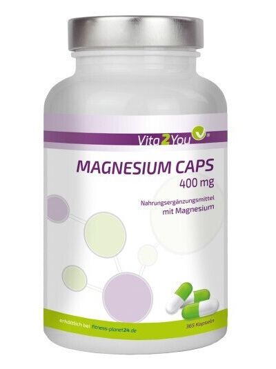 Vita2You Magnesium (Magnesium Oxide) 400mg Premium Quality 365 Capsules