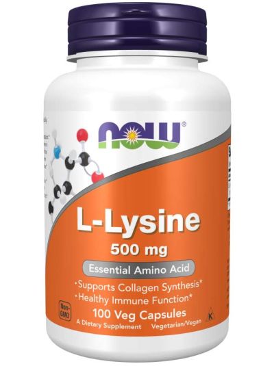 Now Foods L-Lysine 500 mg, 100 Veg Capsules