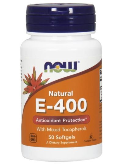 Now Foods Natural E-400 With Mixed Tocopherols 50 Softgels 