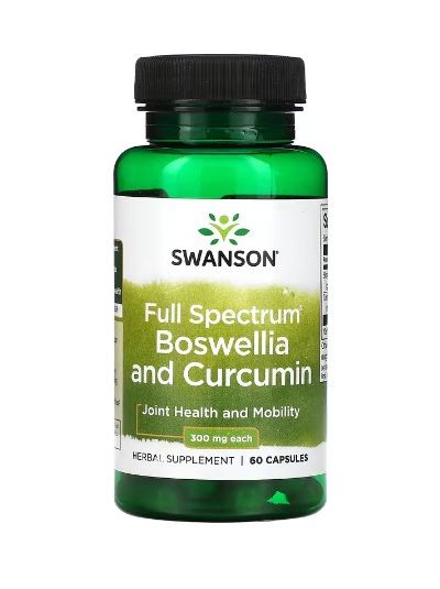 Swanson, Full Spectrum Boswellia and Curcumin, 300 mg, 60 Capsules
