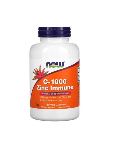 Now Foods C-1000 Zinc Immune, 180 Vegetable Capsules
