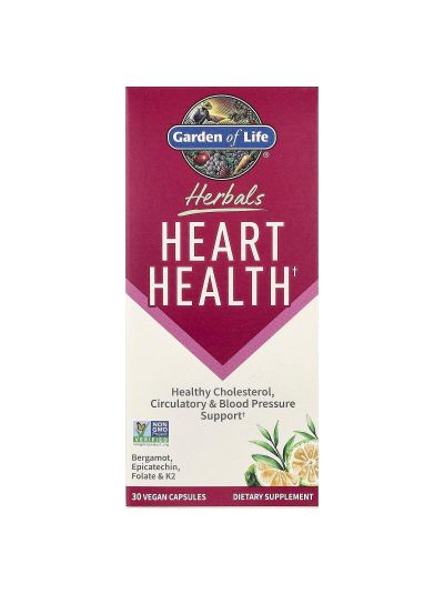 Garden of Life, Herbals, Heart Health, Sweet Citrus, 30 Vegan Capsules