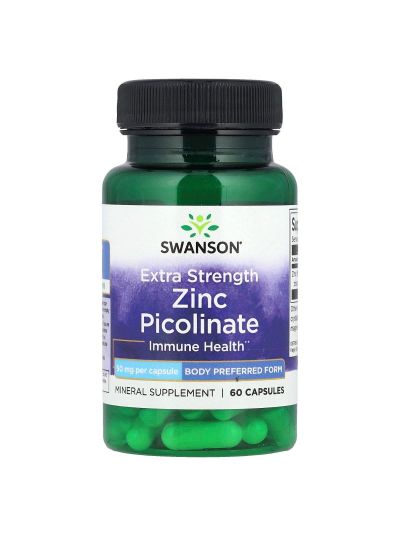 Swanson, Zinc Picolinate, Extra Strength, Zinkpicolinat, extra stark, 50 mg, 60 Kapseln