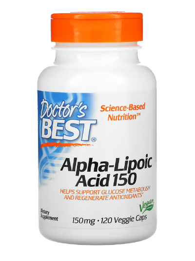 Doctor's Best, Alpha-Lipoic Acid 600, Alpha Lipoic Acid, 600 mg, 180 Vegetable Capsules