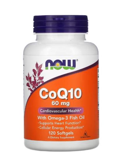 NOW FOODS COQ10 WITH OMEGA-3 FISH OIL, 60MG, 120 SOFTGELS