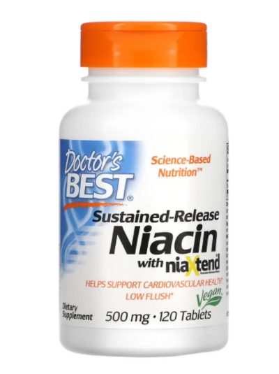 Doctor's Best, Time-release Niacin with niaXtend, 500mg - 120 tablets