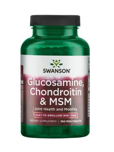 SWANSON PREMIUM - GLUCOSAMINE, CHONDROITIN & MSM - MINI-TABS, 360 MINITABLETS