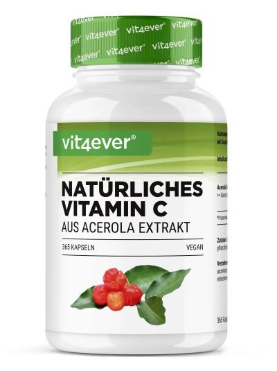 Vit4ever Vitamin C - Acerola Extract - 660 mg, 365 capsules