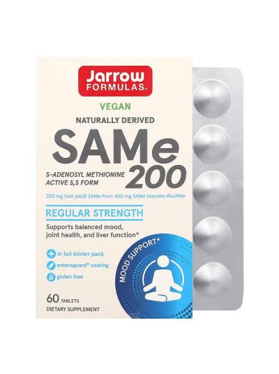 Jarrow Formulas SAMe 200, 200 mg, 60 Tablets