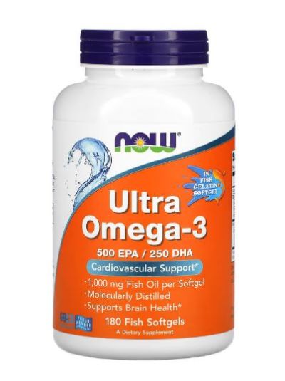 NOW FOODS ULTRA OMEGA-3, 500 EPA/250 DHA, 180 FISH SOFTGELS
