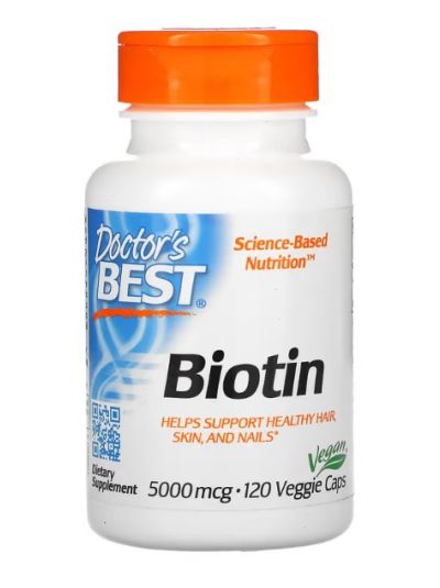 Doctor's Best Biotin, 5,000 mcg, 120 Veggie Caps